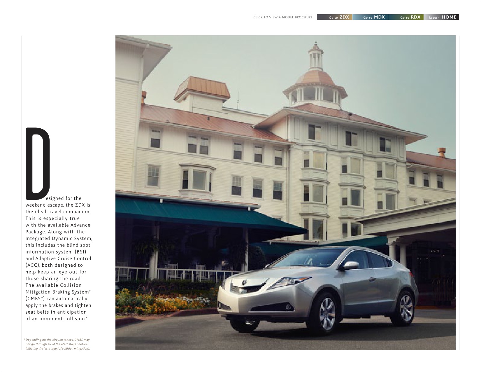 2012 Acura ZDX MDX RDX Brochure Page 8
